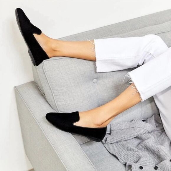 Birdies The Starling Flats in Black Velvet Size 9 - Picture 1 of 8